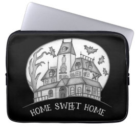 Spoken Huis en Vleermuizen Halloween Laptop Sleeve