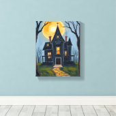 Spoken Huis | Enge Halloween  Canvas Afdruk (Insitu (Houten vloer))