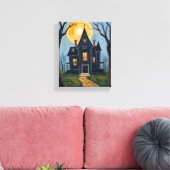 Spoken Huis | Enge Halloween  Canvas Afdruk (Insitu (Woonkamer))