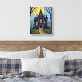 Spoken Huis | Enge Halloween  Canvas Afdruk (Insitu (Slaapkamer))