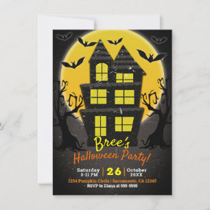 Spoken Huis & Griezelbomen Halloween Feest Kaart