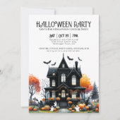 Spoken Huis Halloween Feest Kaart (Voorkant)