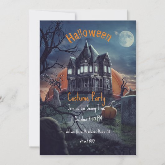 Spoken Huis Halloween Feest Kaarten (Voorkant)