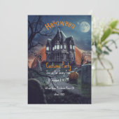 Spoken Huis Halloween Feest Kaarten (Staand voorkant)