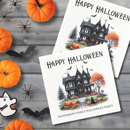 Spoken Huis Halloween Feest Servet