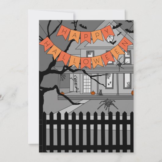 Spoken Huis Halloween Kaart (Voorkant)