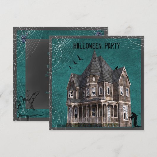 Spoken Huis Halloween Kaart (Voorkant / Achterkant)
