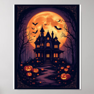 Spoken Huis Halloween Muur Kunst – Griezelnacht Ca Poster
