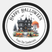 Spoken Huis Halloween Ronde Sticker (Voorkant)