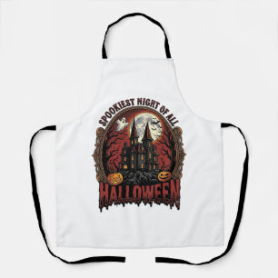 Spoken Huis Halloween Vintage Gravure Griezelige N Schort