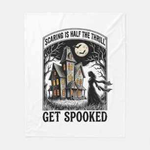 Spoken Huis Halloween Vintage Gravure Horror S Fleece Deken