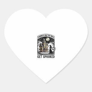 Spoken Huis Halloween Vintage Gravure Horror S Hart Sticker