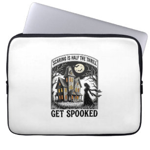 Spoken Huis Halloween Vintage Gravure Horror S Laptop Sleeve