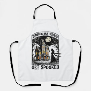Spoken Huis Halloween Vintage Gravure Horror S Schort