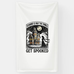 Spoken Huis Halloween Vintage Gravure Horror S Spandoek
