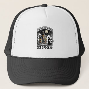 Spoken Huis Halloween Vintage Gravure Horror S Trucker Pet