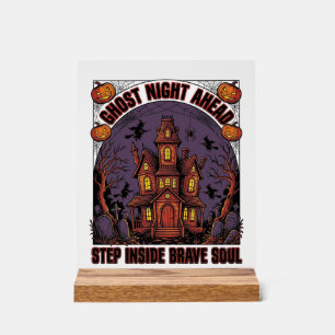 Spoken Huis Halloween Vintage Gravure Ontwerp_1 Acryl Bord