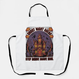 Spoken Huis Halloween Vintage Gravure Ontwerp_1 Schort