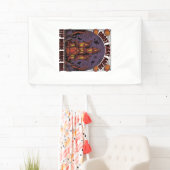 Spoken Huis Halloween Vintage Gravure Ontwerp_1 Spandoek (Insitu)
