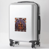 Spoken Huis Halloween Vintage Gravure Ontwerp_1 Sticker (Koffer)
