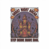 Spoken Huis Halloween Vintage Gravure Ontwerp_1 Sticker (Voorkant)