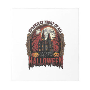 Spoken Huis Halloween Vintage Gravure Spookachtige Notitieblok