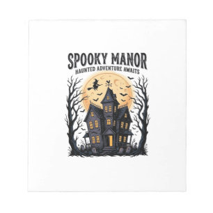 Spoken Huis Halloween Vintage Gravure Spookachtige Notitieblok
