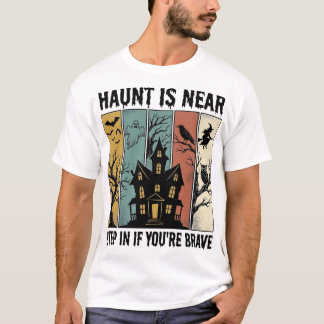Spoken Huis Halloween Vintage Gravure Spookachtige T-shirt