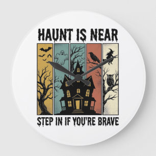 Spoken Huis Halloween Vintage Gravure Spooky D Grote Klok