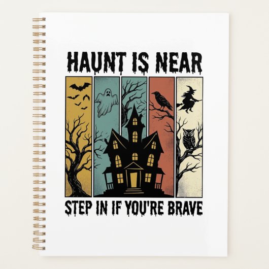 Spoken Huis Halloween Vintage Gravure Spooky D Planner (Voorkant)
