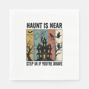 Spoken Huis Halloween Vintage Gravure Spooky D Servet