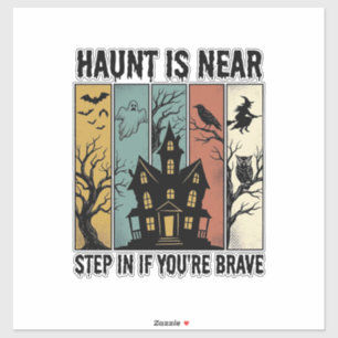 Spoken Huis Halloween Vintage Gravure Spooky D Sticker