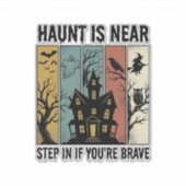 Spoken Huis Halloween Vintage Gravure Spooky D Sticker (Voorkant)