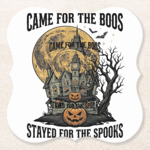 Spoken Huis Halloween Vintage Gravure Spooky T Kartonnen Onderzetters