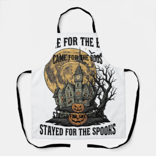 Spoken Huis Halloween Vintage Gravure Spooky T Schort