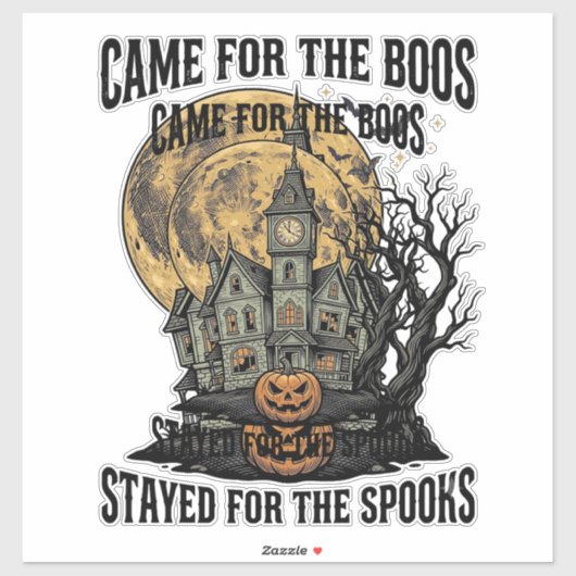 Spoken Huis Halloween Vintage Gravure Spooky T Sticker (Vel)