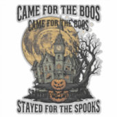 Spoken Huis Halloween Vintage Gravure Spooky T Sticker (Voorkant)