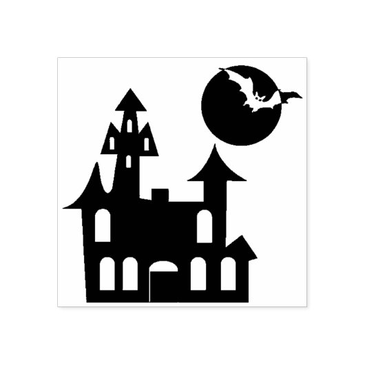 Spoken Huis, Maan en Vleermuizen Rubberstempel (Afrduk)