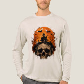 Spoken Huis Schedel Halloween T-Shirt (Voorkant volledig)
