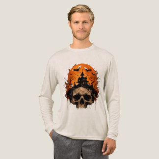 Spoken Huis Schedel Halloween T-Shirt