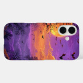 Spoken huis Silhouet met Vleermuizen Case-Mate iPhone Case (Achterkant (horizontaal))