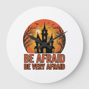 Spoken Huis Wees Bang Vintage Halloween Ontwerp_1 Grote Klok