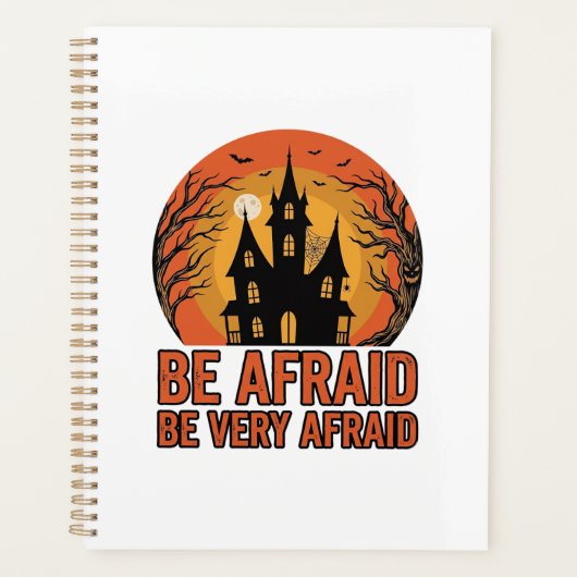 Spoken Huis Wees Bevreesd Vintage Halloween Ontwer Planner (Voorkant)