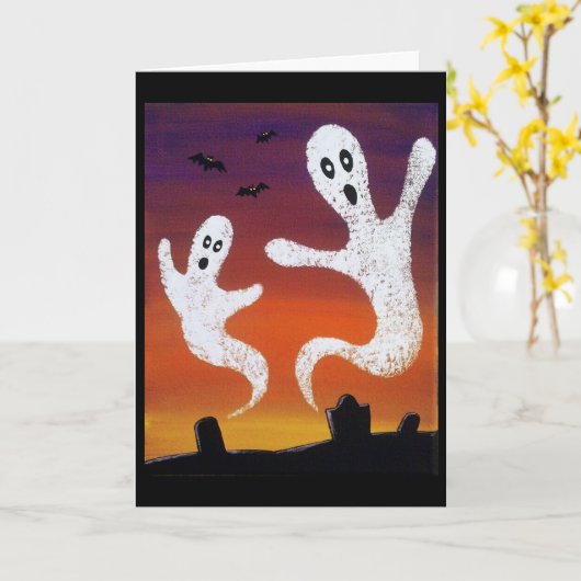 Spoken in het Wenskaart van Halloween van het Kaart (Gele Bloem)