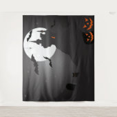 Spoken Kasteel Volle Maan Halloween Foto Achtergro Wandkleed (Voorkant)