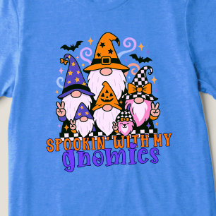 Spoken met mijn Gnomies: Retro Halloween-vrienden Tri-Blend Shirt