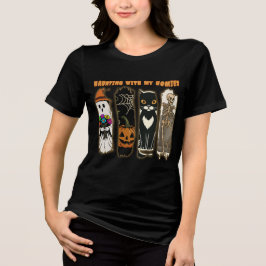 Spoken met mijn vrienden Grappige Halloween-tekens Tri-Blend Shirt