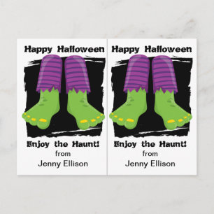 Spoken Monster Voeten School Feest Halloween Kaart