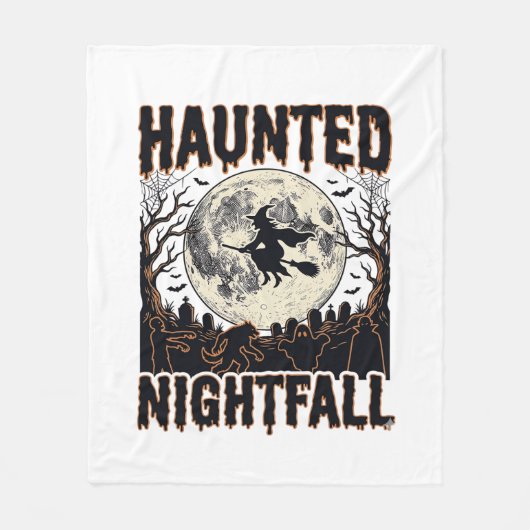 Spoken Nachthemd Vintage Gravure Halloween De Fleece Deken (Voorkant)