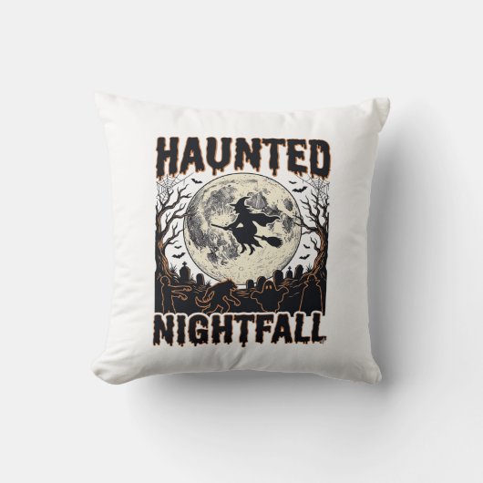 Spoken Nachthemd Vintage Gravure Halloween De Kussen (Voorkant)